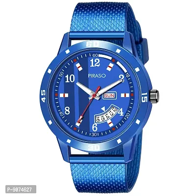 PIRASO Blue Dial Watch with Date and Day Functioning for Men,Boys
