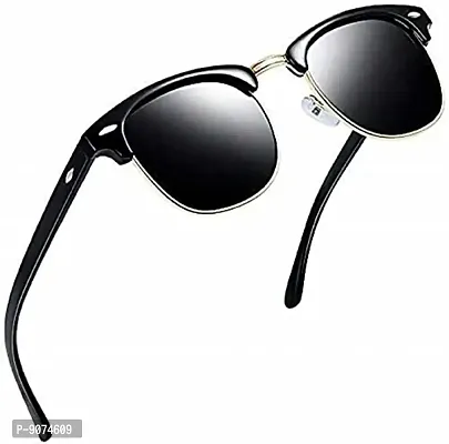PIRASO Square Black UV Protected Unisex Sunglasses