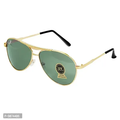 PIRASO Oval Shape Green Colour UV Protected Unisex Sunglasses