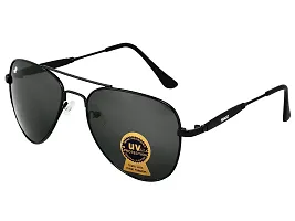 Piraso Aviator Black color UV Protected Unisex Sunglasses-thumb2