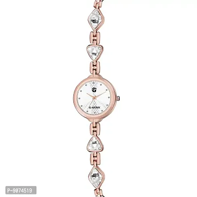 G-HAWK Silver Little Hearts on Dial with Beautifully Designed Double Heart Band Watches for Women-thumb2