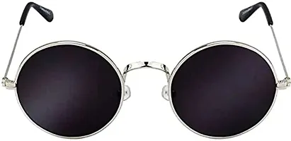 PIRASO UV Protected Unisex Combo Pack Of Three Round Sunglasses Black, Blue  Silver-thumb1