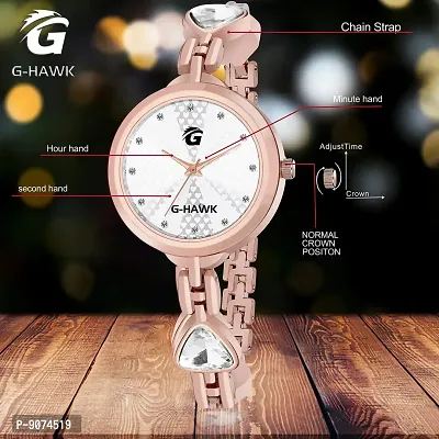 G-HAWK Silver Little Hearts on Dial with Beautifully Designed Double Heart Band Watches for Women-thumb4