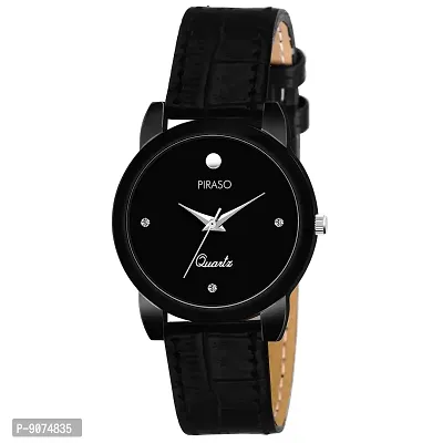 Piraso Analog Black Dial Women's Watch-052-BK-thumb0