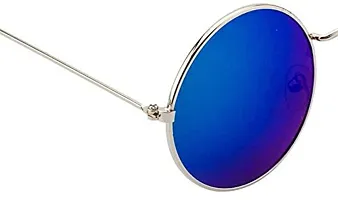PIRASO UV Protected Unisex Combo Pack Of Three Round Sunglasses Black, Blue  Silver-thumb3