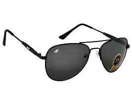 Piraso Aviator Black color UV Protected Unisex Sunglasses-thumb4