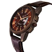 Piraso Times Brownish Day Date Display Watch for Men's  Boy's - 1150-BR-thumb2