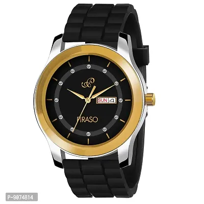PIRASO Luxury Analogue Men's Watch(Black Dial Silicone Colored Strap)-DD C22 MESH Designer