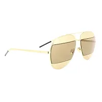 PIRASO Metal Body Classy Look UV Protected Unisex Sunglasses BROWN GOLD-thumb3