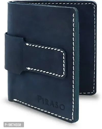 Piraso Stunning Indian Blue Leather Men's Wallet-thumb0