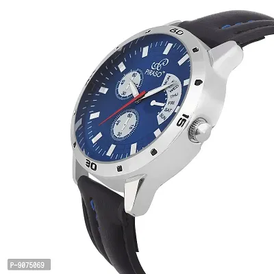 PIRASO Chronograph Pattern Analog Watch for Men-Blue-thumb2