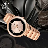 PIRASO Stunning Look Rosegold Color Band Watch for Women/Girls-thumb2