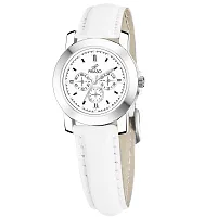 PIRASO Classy Chrono Design Dial with White Color Strap Watch for Women & Girls-thumb2