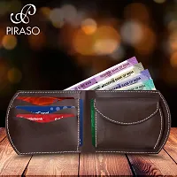 Piraso Stunning Indian Cherry Brown Leather Men's Wallet-thumb2