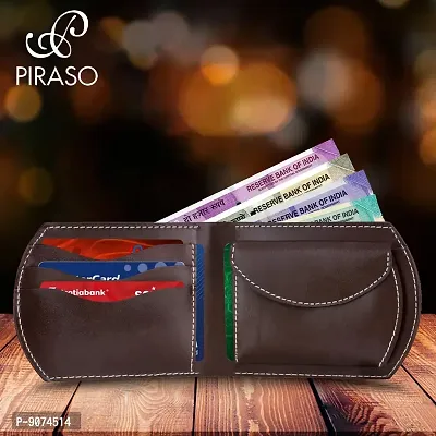 Piraso Stunning Indian Cherry Brown Leather Men's Wallet-thumb3