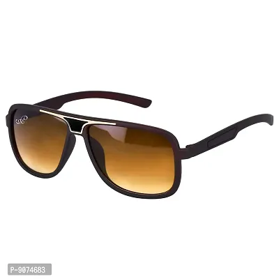 PIRASO Square Shape Brown Color Unisex UV Protected Sunglasses-thumb0