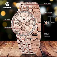 PIRASO Zuperia Diamond Studded Analogue Watch with Rose Gold Bracelet for Women-thumb2