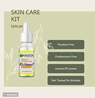 Garnitta Skin Naturals, Face Serum, For Brighter  Clear Skin, Bright Complete Vitamin C Booster, 30 ml