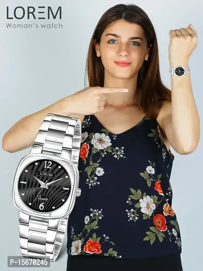 New Black Abstract Floral Analog Watch For Women LR305-thumb5