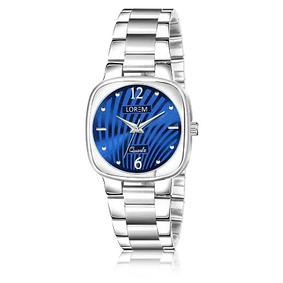 New Blue Abstract Floral Analog Watch For Women LR307