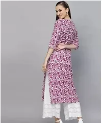 Stylish Pink Viscose Rayon Stitched Kurta For Women-thumb1