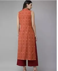 Stylish Orange Rayon Stitched Kurta For Women-thumb1