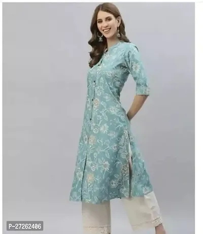 Stylish Blue Rayon Stitched Kurta For Women-thumb0