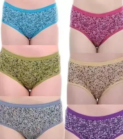 Cotton Printed Hipster Panty For Women And Girls - Pack Of 6