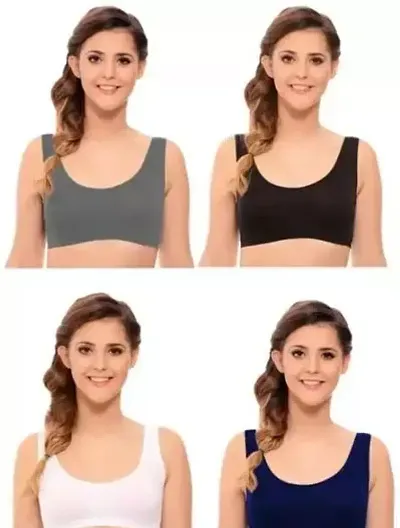 Stylish Fancy Solid Bras For Women Pack Of 4