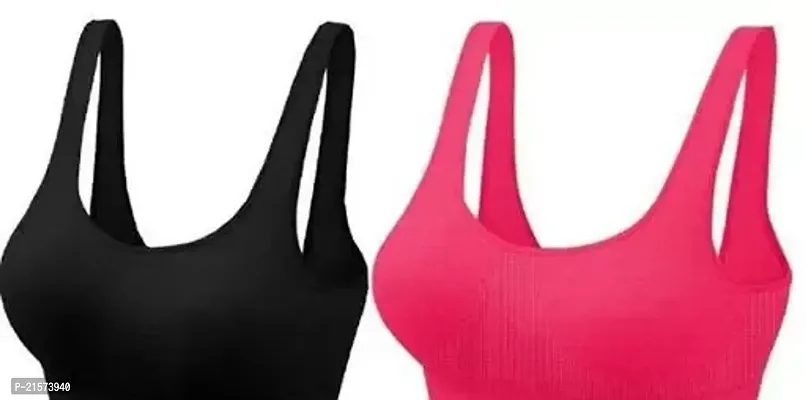 Stylish Fancy Cotton Solid Bras For Women Pack Of 2-thumb0