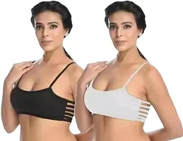 A One Creation Women's Cotton Solid Wire Free Adjustable Lightweight Seamless Casual Wedding Bra - Pack of 2 (1141)-thumb3