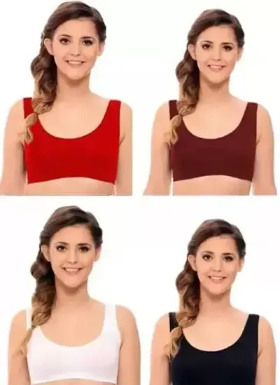 Stylish Fancy Solid Bras For Women Pack Of 4