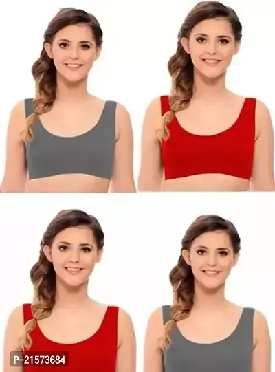 Stylish Fancy Cotton Solid Bras For Women Pack Of 4