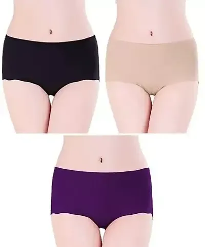 Stylish Silk Solid Briefs For Women Pack Of 3