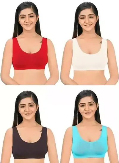 Stylish Fancy Solid Bras For Women Pack Of 4