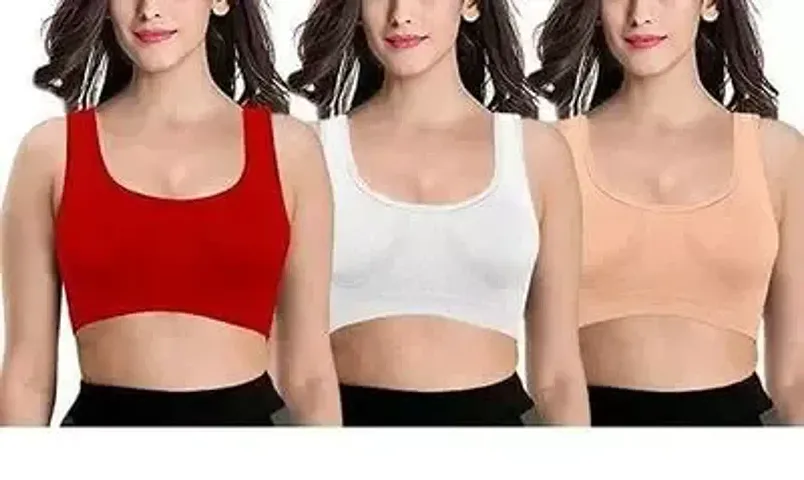 Stylish Fancy Solid Bras For Women Pack Of 3