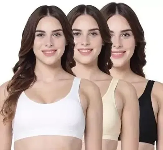 Stylish Solid Bras For Women Pack Of 3