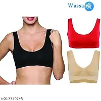 Stylish Cotton Solid Bras For Women Pack Of 3-thumb1