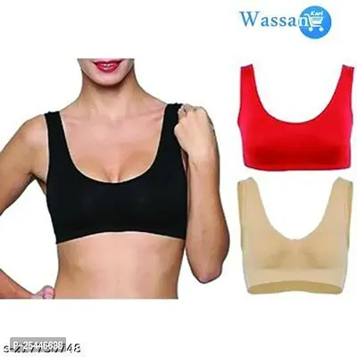 Stylish Cotton Solid Bras For Women Pack Of 3-thumb2