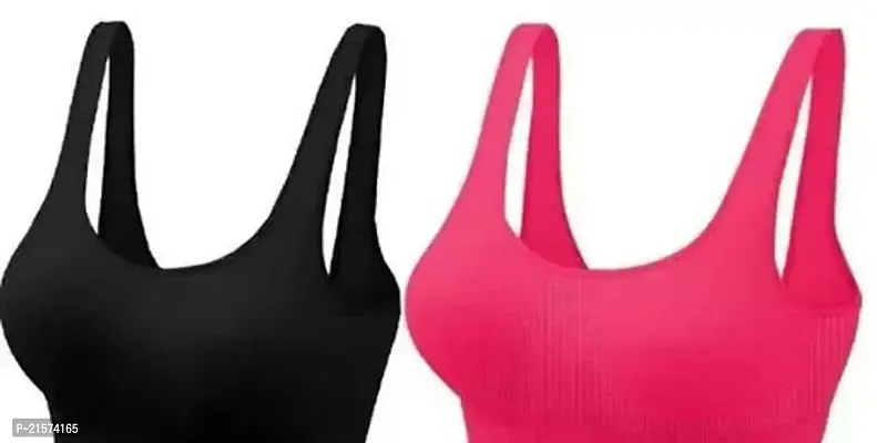 Stylish Fancy Cotton Solid Bras For Women Pack Of 2-thumb0