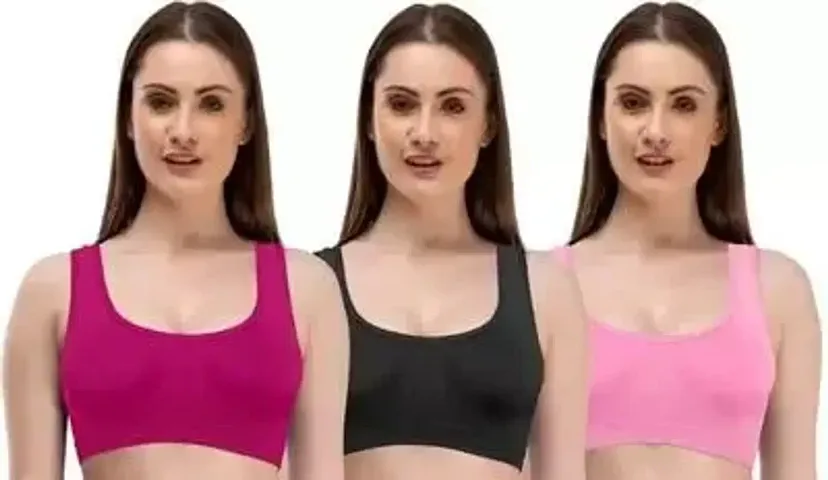 Stylish Fancy Solid Bras For Women Pack Of 3