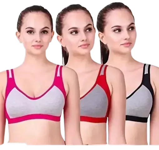 Women's Non-Padded Wire Free Full-Coverage Bra-Pack of 3(Multicolour_36_315)