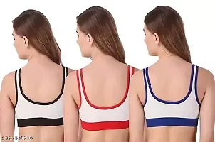 Stylish Running Workout Non Padded Sports Bra Pack of 3-thumb2