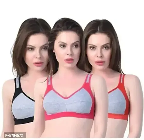 Comfy Solid Sports Bra Combo of 3