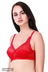 Women Full Coverage Cotton Net Decent Non Padded Bra Wire Free Everyday Seamless Bra Pack of 3-thumb1