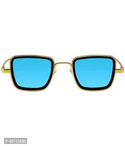 Fabulous Blue Metal Rectangle Sunglasses For Men