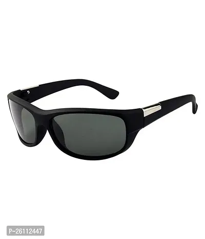 Fabulous Black Plastic Rectangle Sunglasses For Men-thumb0