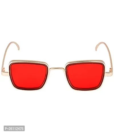 Fabulous Red Metal Rectangle Sunglasses For Men-thumb0