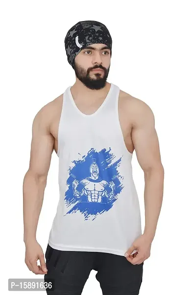 Anax Aesthetics Dry-Tuff Performance Spartan with Dumbell Gym Wear, Sleeveless Gym Stringer, Gym Vest, Men's Vest, Tank Top, Sando Vest-thumb0