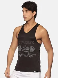 Anax Aesthetics Dry-Tuff Performance Conquer Gym Wear, Sleeveless Gym Stringer, Men's Vest, Gym Vest, Tank Top, Sando Vest-thumb1